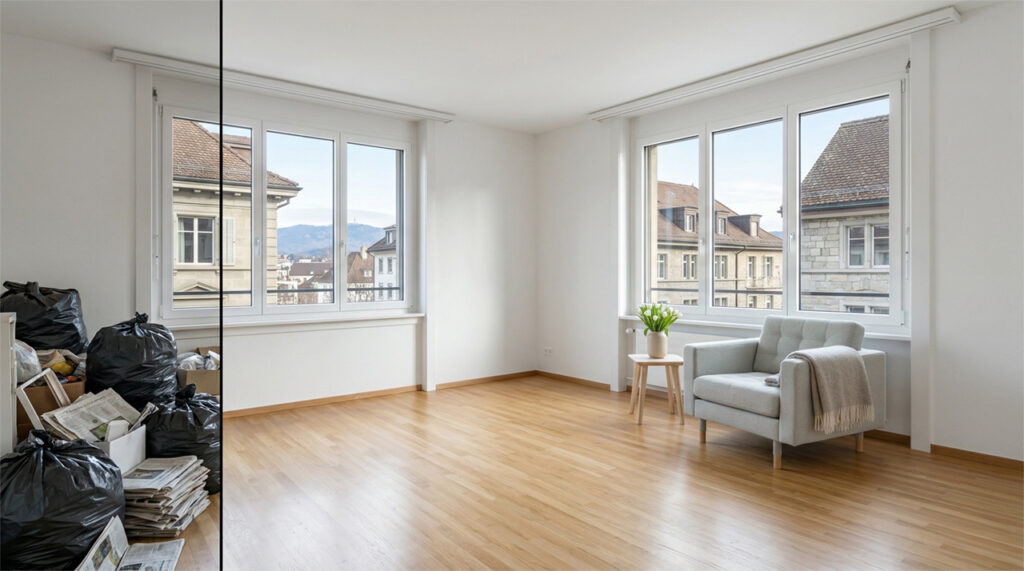 Diskrete Messie-Räumung Zürich nachher 1A Entsorgung 24