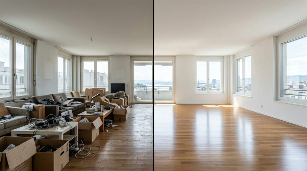 Wohnungsräumung Zürich besenrein vor/nach 1A Entsorgung 24