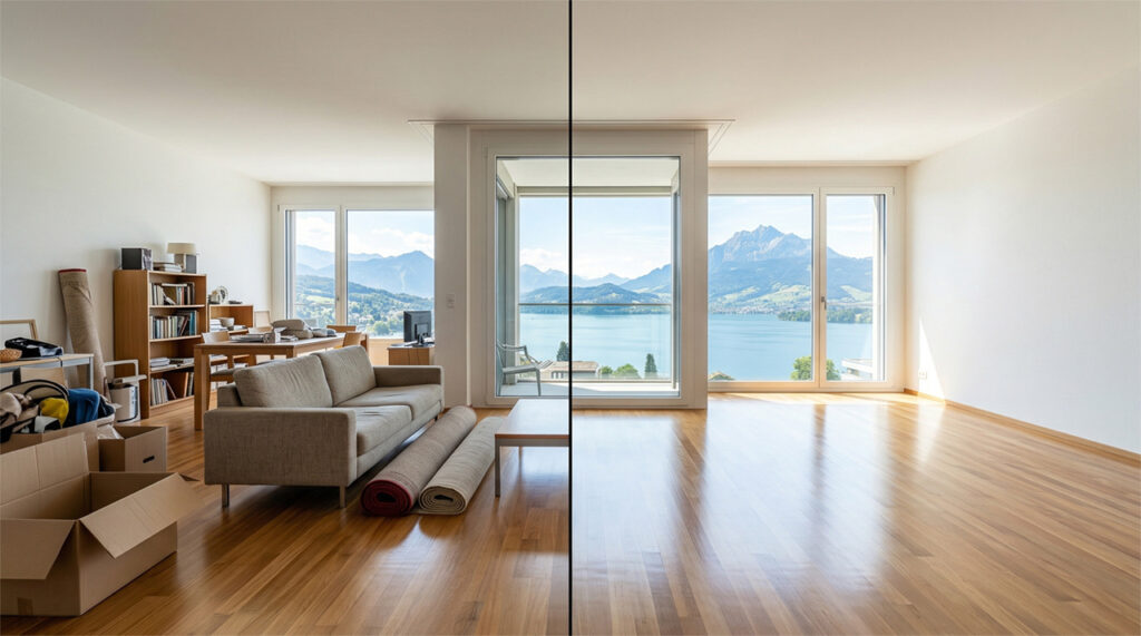 Wohnungsräumung Luzern Seeblick vor/nach 1A Entsorgung